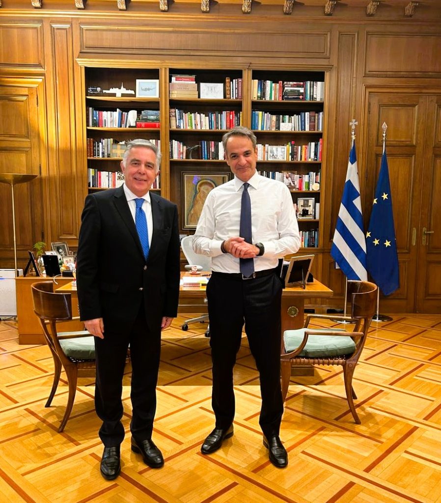 Συνάντηση στο Μέγαρο Μαξίμου του Βασίλη Α. Υψηλάντη με τον Πρωθυπουργό Κυριάκο Μητσοτάκη