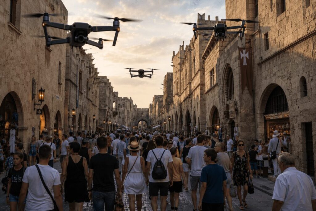 Αναπάντητο το ερώτημα της νομιμότητας για την επιτήρηση της Μεσαιωνικής Πόλης με drones Αναπάντητο το ερώτημα της νομιμότητας για την επιτήρηση της Μεσαιωνικής Πόλης με drones