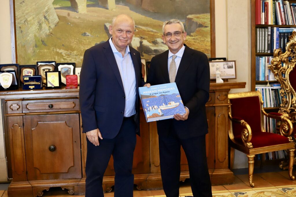 Συνάντηση του Περιφερειάρχη Γιώργου Χατζημάρκου με τον CEO του TUI Group Sebastian Ebel για την πορεία του  «The Rhodes Co-Lab»