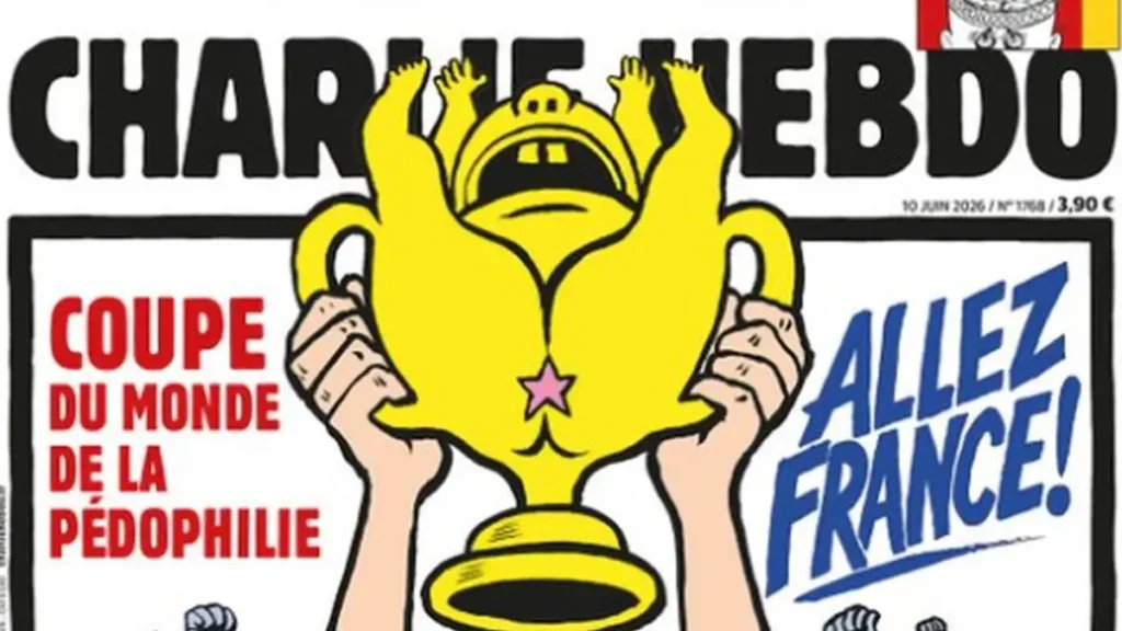 Προκλητικό εξώφυλλο του Charlie Hebdo ενόψει του Μουντιάλ 2026 μετά τη δολοφονία της 11χρονης Lyhanna: «Γαλλία ολέ, για το Μουντιάλ της παιδοφιλίας» Προκλητικό εξώφυλλο του Charlie Hebdo ενόψει του Μουντιάλ 2026 μετά τη δολοφονία της 11χρονης Lyhanna: «Γαλλία ολέ, για το Μουντιάλ της παιδοφιλίας»