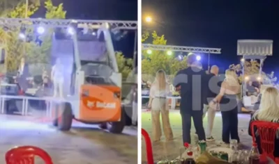 Γωγώ Τσαμπά: Η στιγμή που έγινε viral στο πανηγύρι στα Φάρσαλα με τον φορτωτή στη σκηνή και τα λουλούδια (Βίντεο)