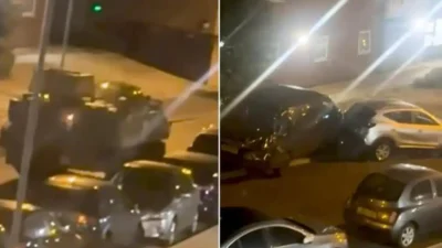 Μεθυσμένοι Βρετανοί στρατιώτες έκλεψαν τεθωρακισμένο όχημα και έκαναν σμπαράλια παρκαρισμένα αυτοκίνητα